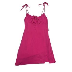 Garage Women’s XSmall Adjustable Tie Spaghetti Straps Bubblegum Pink Flowy Dress